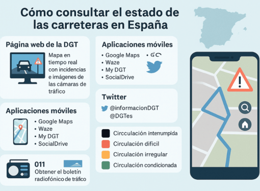 Cómo y dónde consultar el estado de las carreteras si viajas en coche
