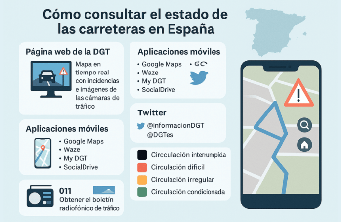 Cómo y dónde consultar el estado de las carreteras si viajas en coche
