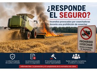 ¿Cubre el seguro de responsabilidad civil de una cosechadora un incendio provocado durante una prohibición de cosechar?